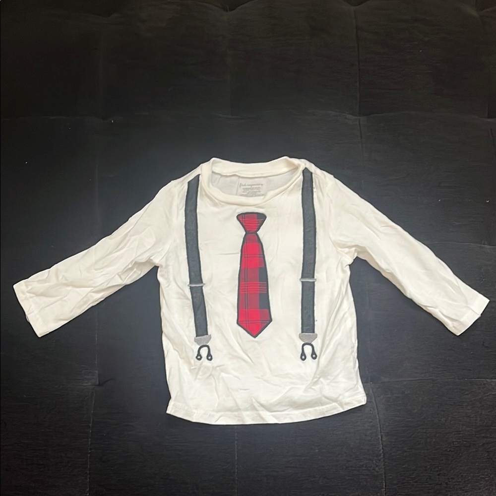 White and Red Tie Shirt